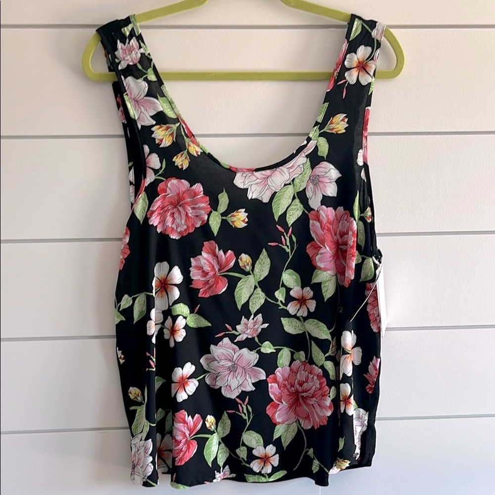 Kensie Floral Pink and Red Tank Top